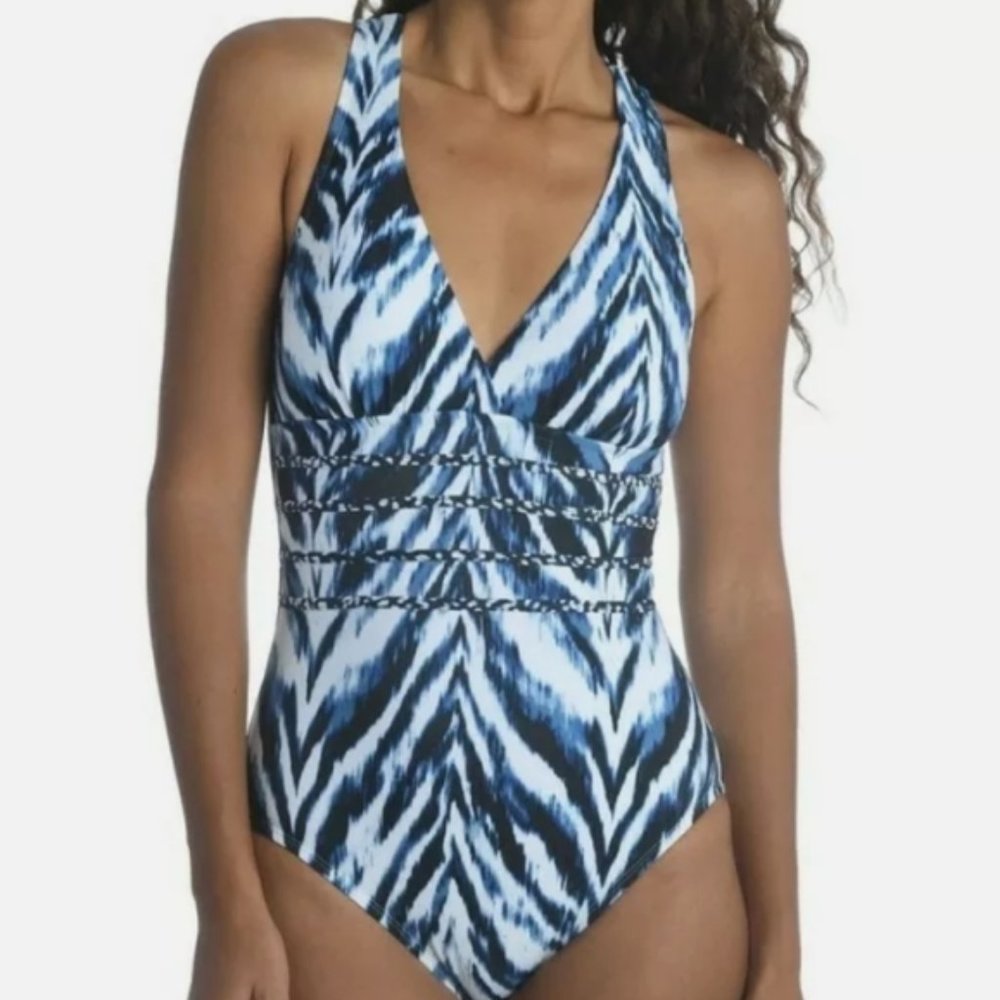 La Blanca Animal Instinct Tankini Multi-Strap Cross-Back One Piece Swimsuit